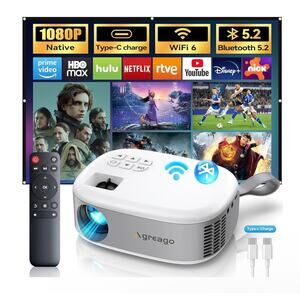 15000 Lumens Outdoor Movie Projector - Native 1080P HD Portable Projector